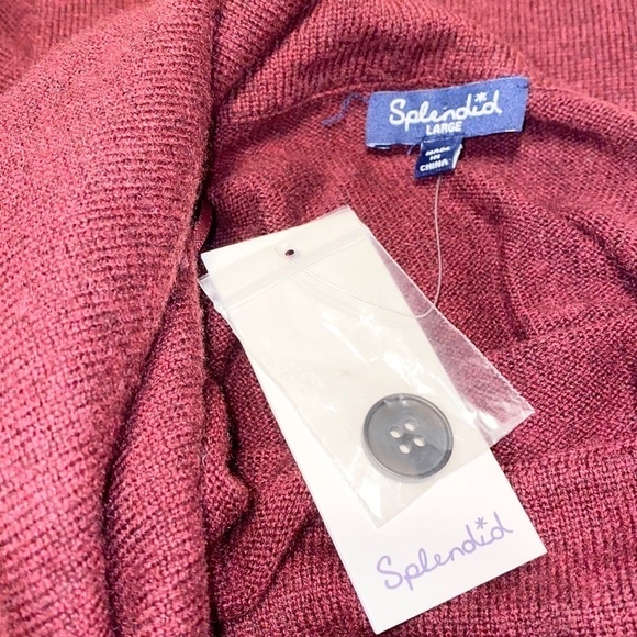 NWT SPLENDID Soft Burgundy Wool Blend Sweater - Picture 6 of 7